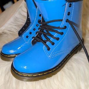 Kids Blue Lace-Up Boots